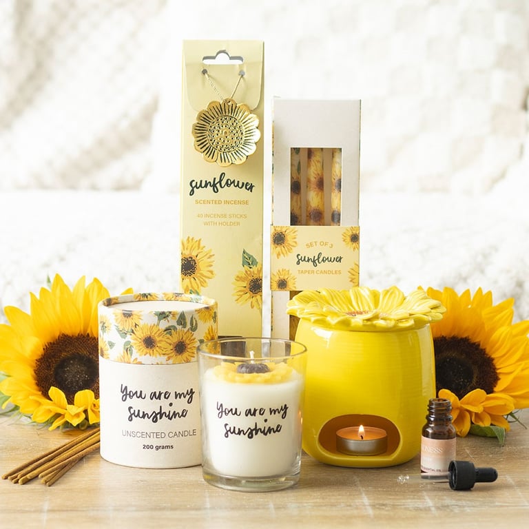 Sunflower Ceramic Oil Burner and Wax Warmer - Home Decor Fragrance Diffuser