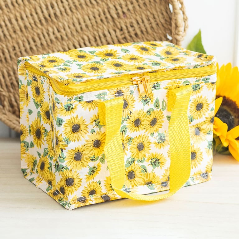 Sunflower Print Insulated Recycled Plastic Lunch Bag