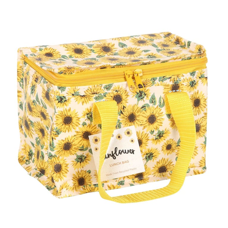 Sunflower Print Insulated Recycled Plastic Lunch Bag