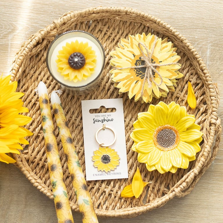 You Are My Sunshine Sunflower Keyring - Cheerful Gift for Her