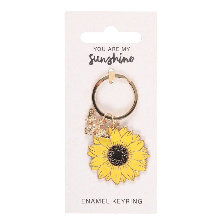 You Are My Sunshine Sunflower Keyring - Cheerful Gift for Her