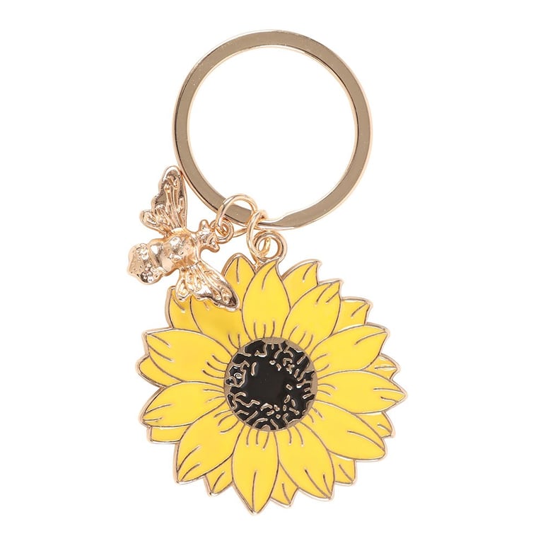 You Are My Sunshine Sunflower Keyring - Cheerful Gift for Her