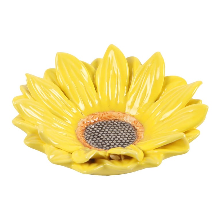 Ceramic Sunflower Trinket Dish - Perfect Home Decor Organizer