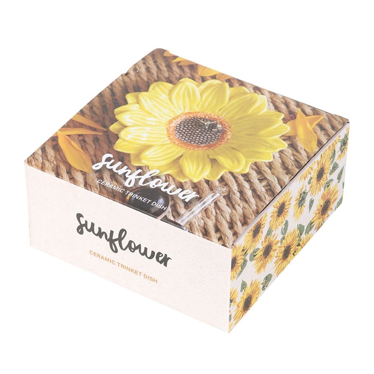 Ceramic Sunflower Trinket Dish - Perfect Home Decor Organizer