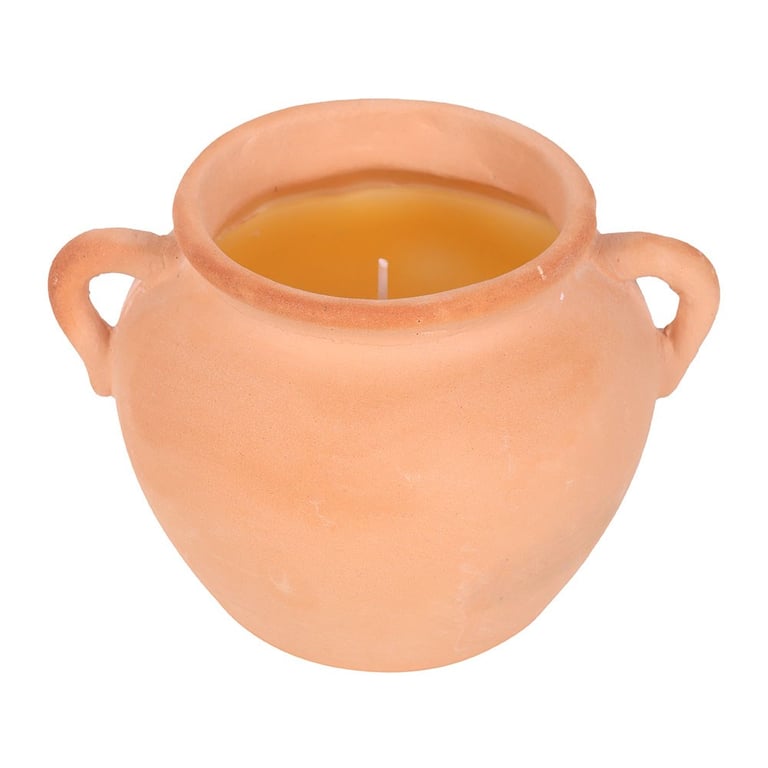 Terracotta Urn Citronella Candle - Rustic Outdoor Insect Repellent Decor