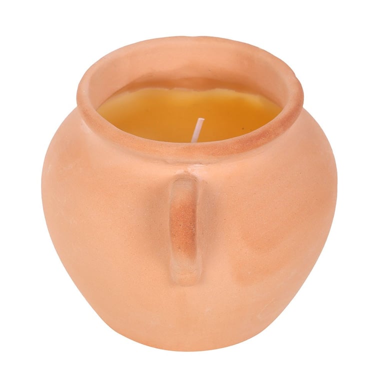 Terracotta Urn Citronella Candle - Rustic Outdoor Insect Repellent Decor