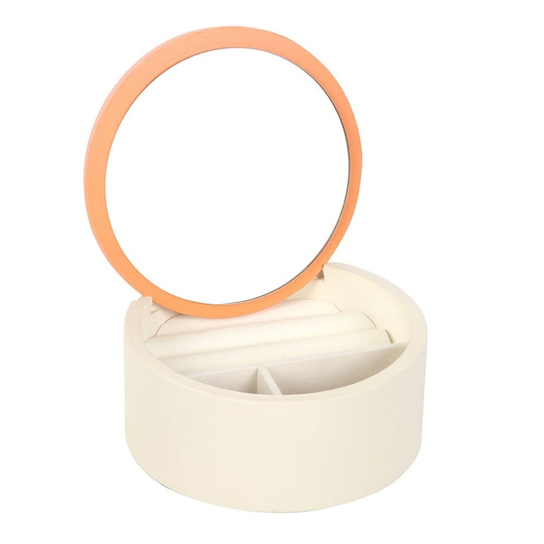 Elegant White Jewellery Storage Box - Modern Sun Design & Secure Storage