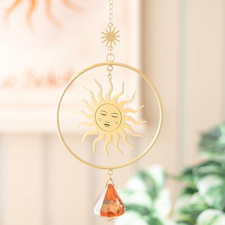 Golden Hour Crystal Suncatcher - Contemporary Sun Design with Radiant Glow