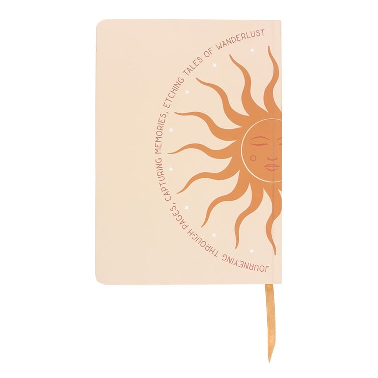 Sun Design A5 Notebook - 100 Sheets, Ribbon Divider & Perfect for Capturing Memories and Wanderlust Journeys