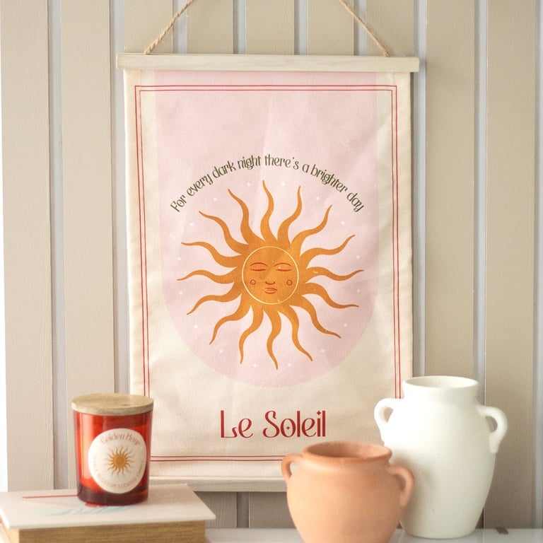 Le Soleil Sun Wall Hanging - Inspiring Home Decor with Motivational Quote