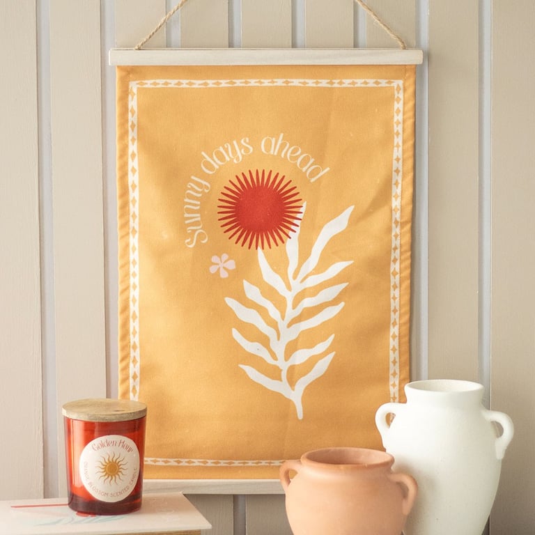 Sunny Days Ahead Vibrant Orange Wall Hanging - Positively Optimistic Home Decor