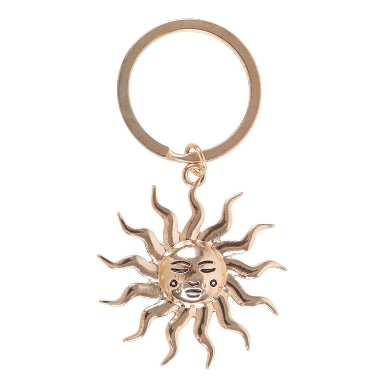 Gold Sun Keyring - Elegant Celestial Charm with You Are My Sunshine Sentiment