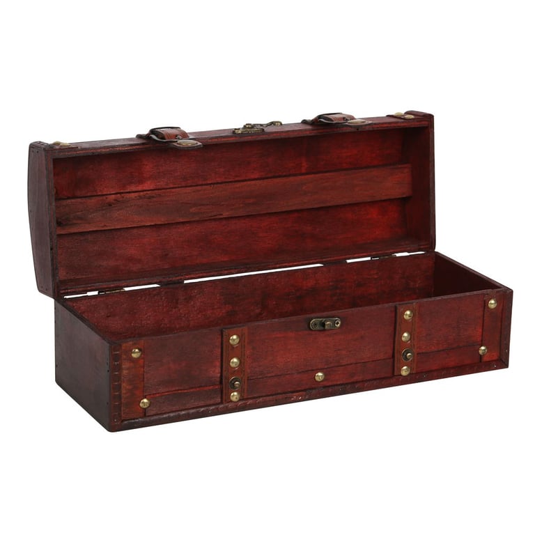 Antique Style Long Treasure Chest Trinket Box Storage Home Decor