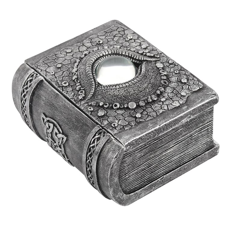Dragon Eye Resin Storage Box - Book-Shaped Organizer with Dragon Eye Decoration and Small Item Storage