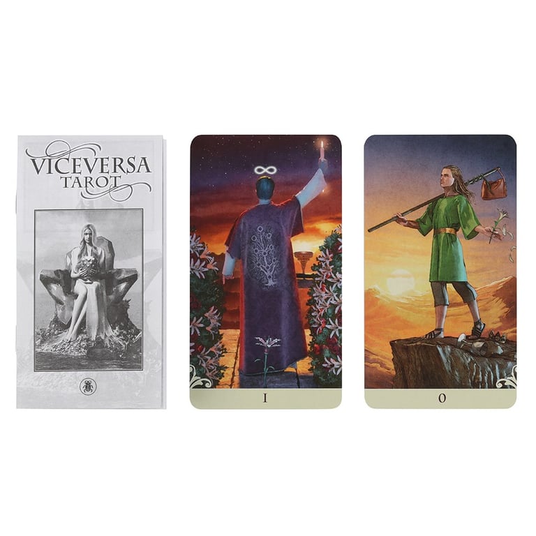 Vice Versa Double-Sided Tarot Cards by Massimiliano Filadoro - 78 Colourful Artwork Cards with Guidebook Included