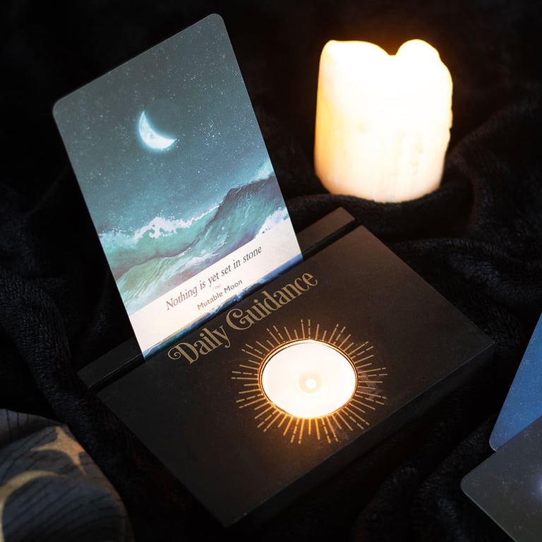 Daily Guidance Tarot Card Stand with Tealight Holder - Enhance Your Readings