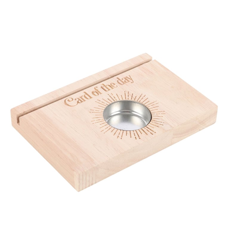 Natural Tarot Card Stand with Tealight Holder - Modern Altar Collection