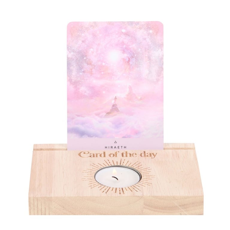 Natural Tarot Card Stand with Tealight Holder - Modern Altar Collection