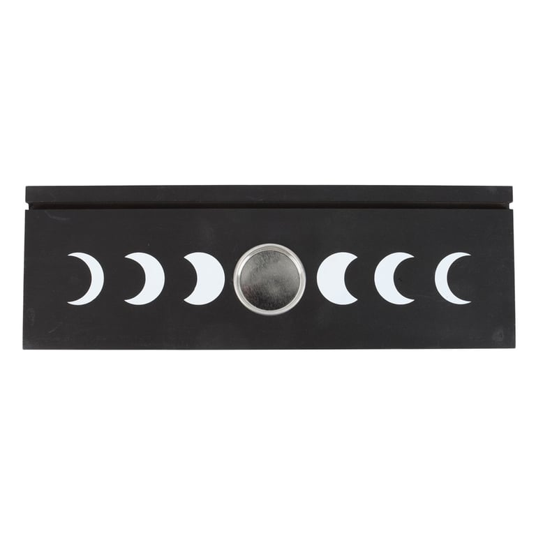 Black Moon Phase Tarot Card Stand with Tealight Holder - Ambiance and Mystical Display