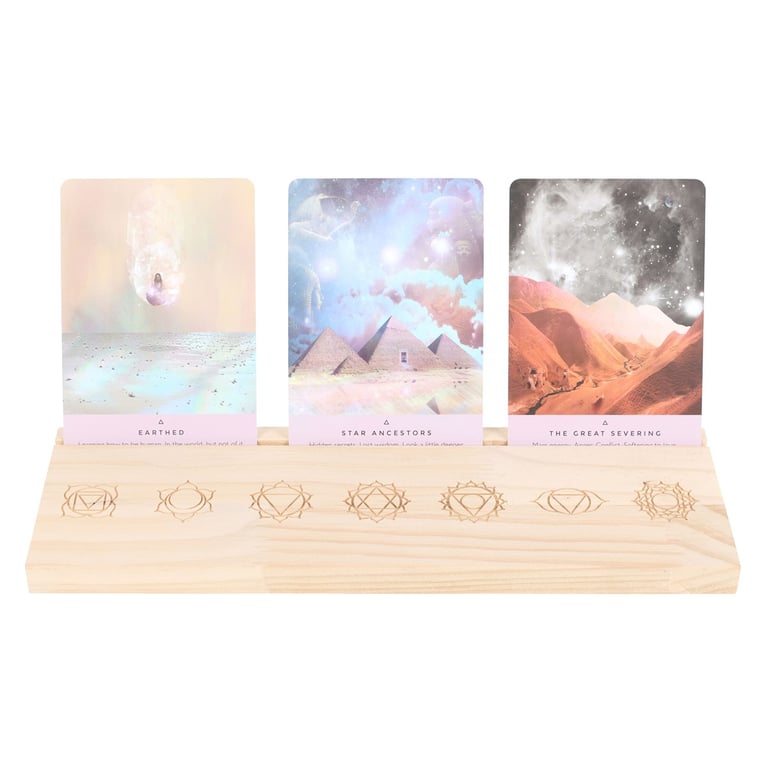 Natural Seven Chakras Wooden Tarot Card Display Stand