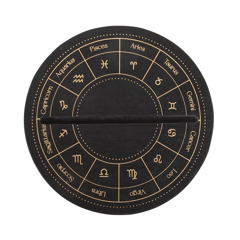 Black Astrology Wheel Tarot Card Stand - Spiritual Home Decor Display