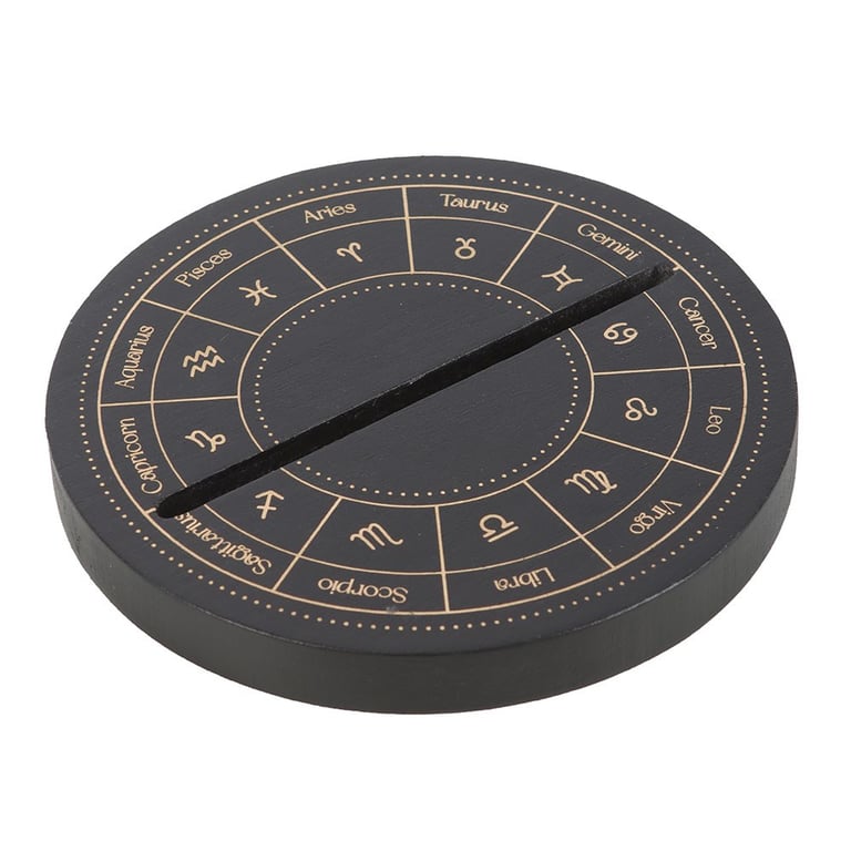 Black Astrology Wheel Tarot Card Stand - Spiritual Home Decor Display