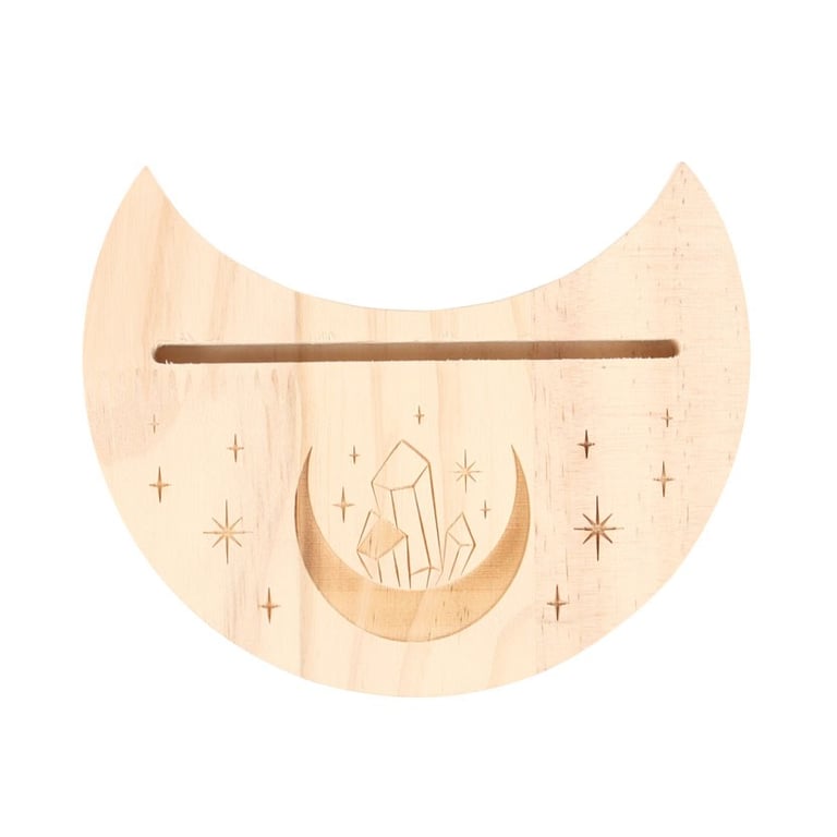 Natural Crystal Crescent Moon Tarot Card Stand - Spiritual Daily Reading Display Holder
