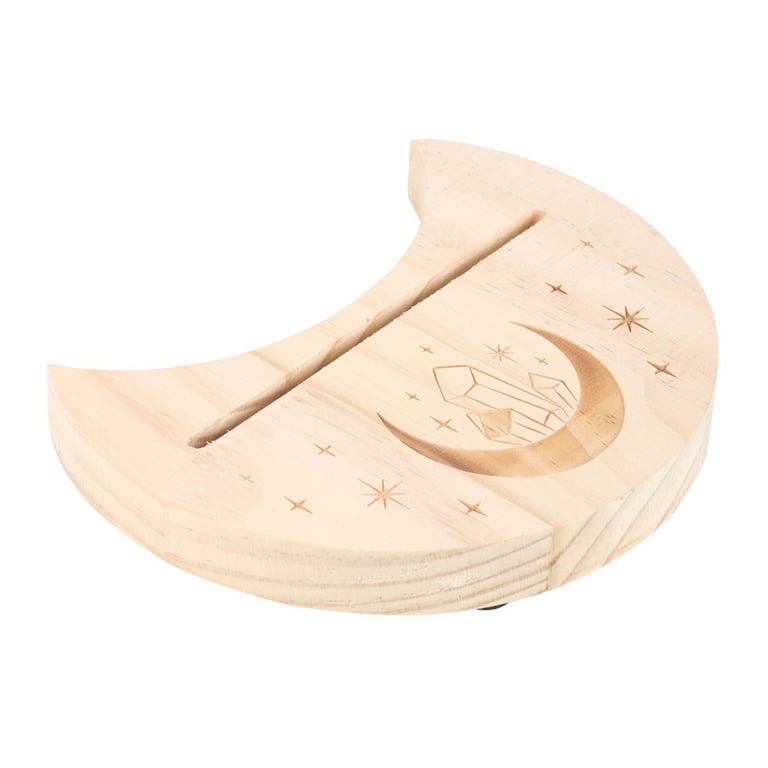 Natural Crystal Crescent Moon Tarot Card Stand - Spiritual Daily Reading Display Holder