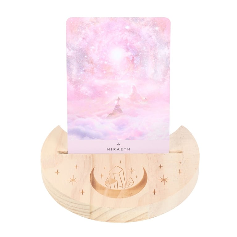 Natural Crystal Crescent Moon Tarot Card Stand - Spiritual Daily Reading Display Holder