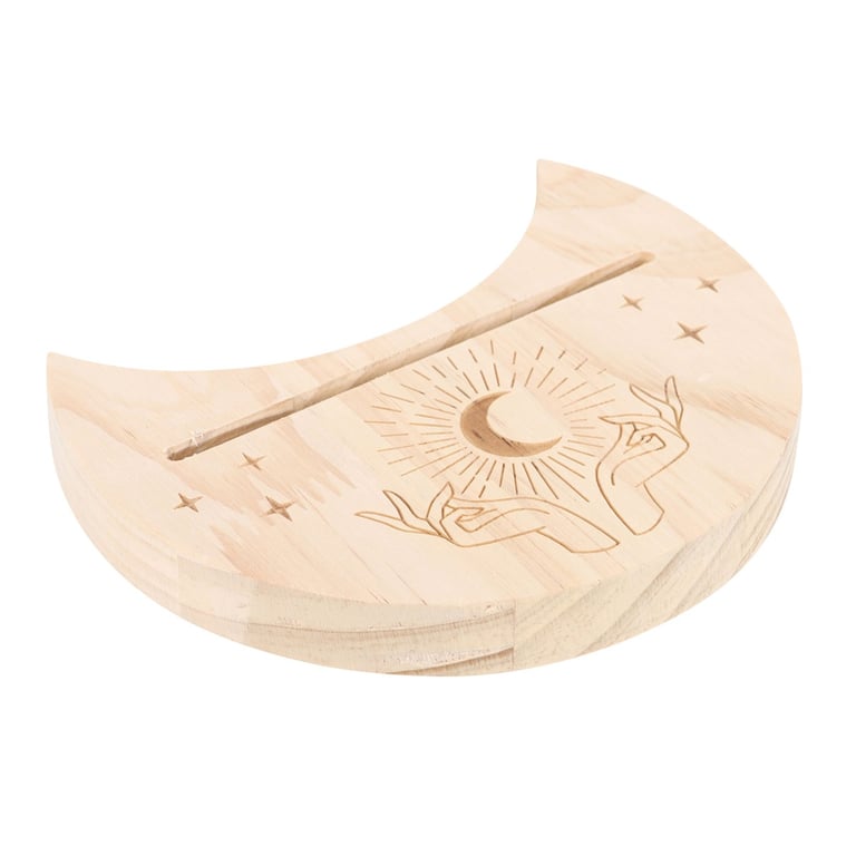 Natural Mystical Hands Crescent Moon Tarot Card Stand - Spiritual Daily Guide Display Holder