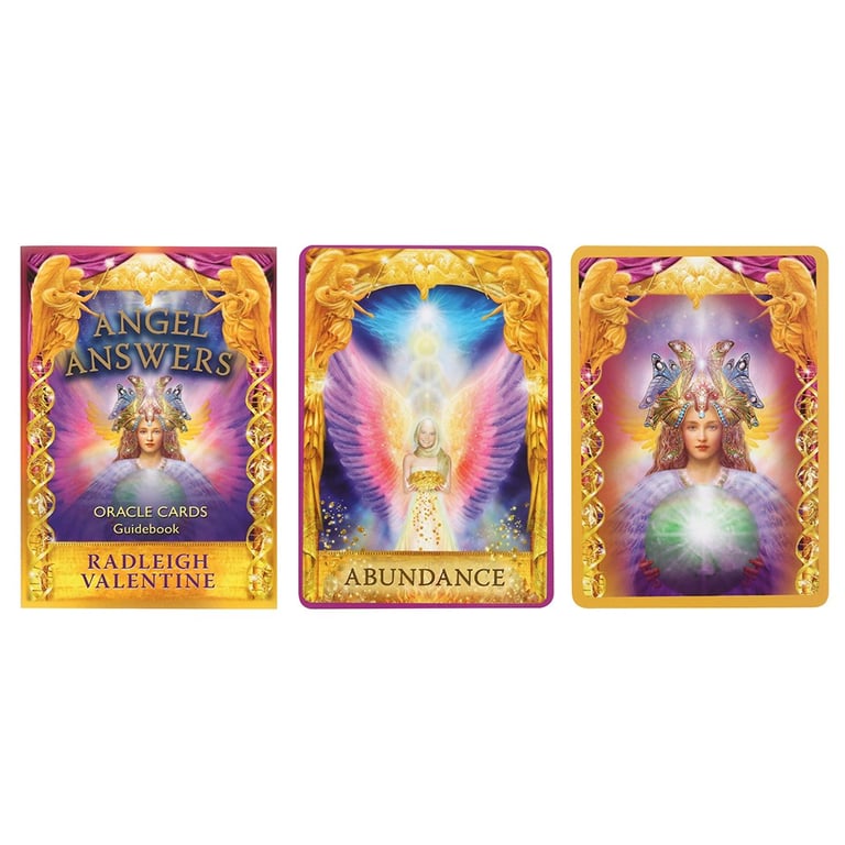 Angel Answers Oracle Cards - 44-Card Deck & Guardian Angel Guidance Booklet in Sliding Box