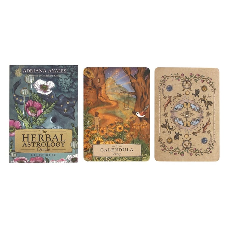Herbal Astrology Oracle Cards by Adriana Ayales - Spiritual Healing & Plant-Based Guidance