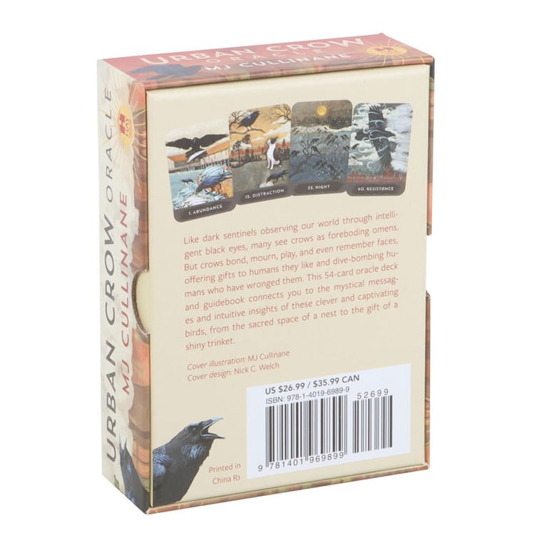 Urban Crow Oracle Cards - 54-Card Deck & Guidebook for Intuitive Insights into Crow Behavior and Urban Wisdom