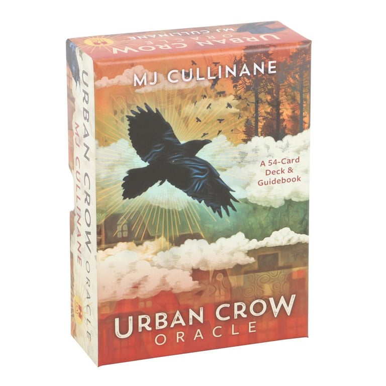 Urban Crow Oracle Cards - 54-Card Deck & Guidebook for Intuitive Insights into Crow Behavior and Urban Wisdom