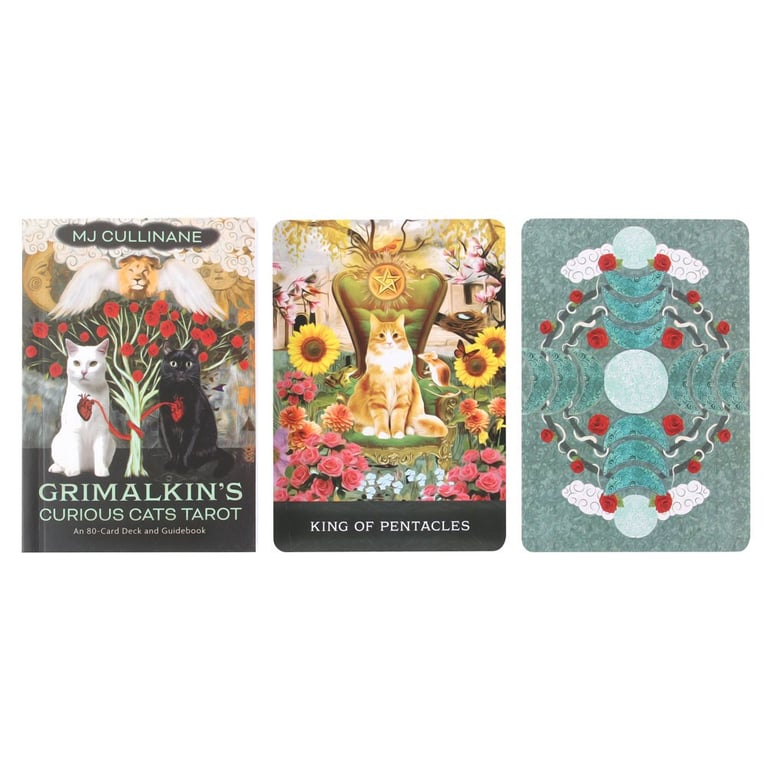 Grimalkin s Curious Cats Tarot Cards - 80 Card Deck with Informative Guidebook