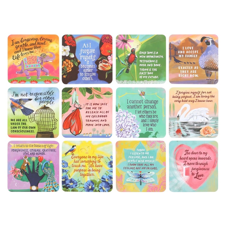Louise Hay s Forgiveness Tarot Affirmation Cards - 12-Card Deck & Instructional Brochure for Emotional Healing and Positive Growth
