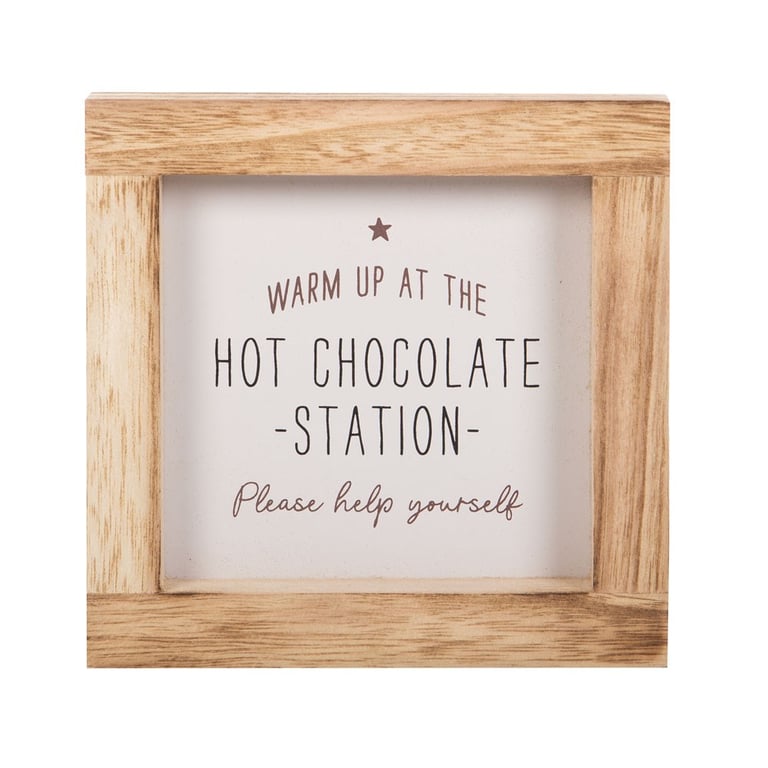 Hot Chocolate Station Christmas Sign - Holiday Decoration for Family Fun