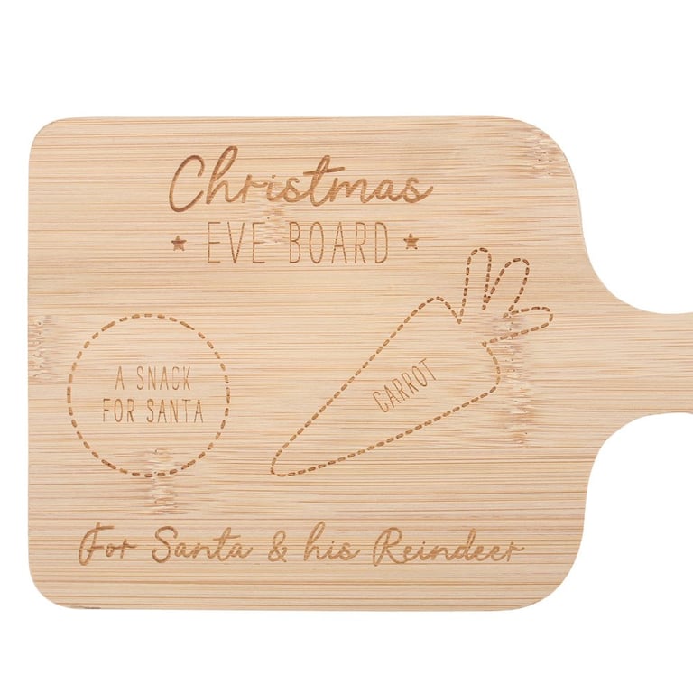 Bamboo Christmas Eve Serving Board - Perfect for Reindeer Snacks & Santa s Cookies