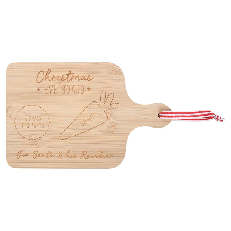 Bamboo Christmas Eve Serving Board - Perfect for Reindeer Snacks & Santa s Cookies