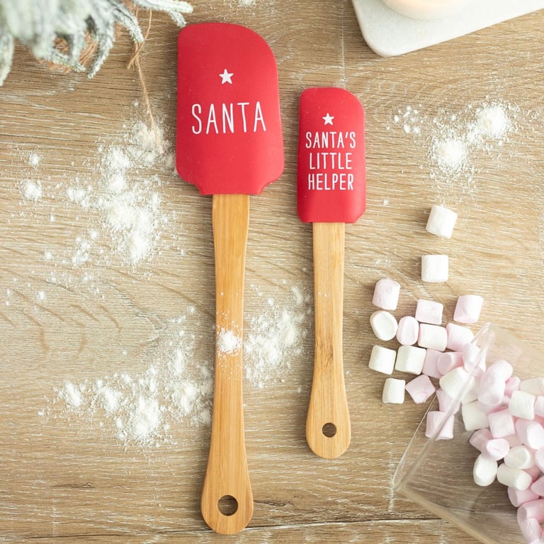Santa s Helper Silicone Spatula Set - Non-Scratch Mixing Utensils for Festive Cooking