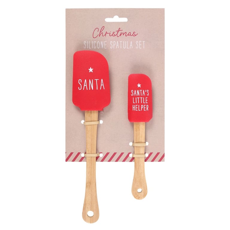 Santa s Helper Silicone Spatula Set - Non-Scratch Mixing Utensils for Festive Cooking