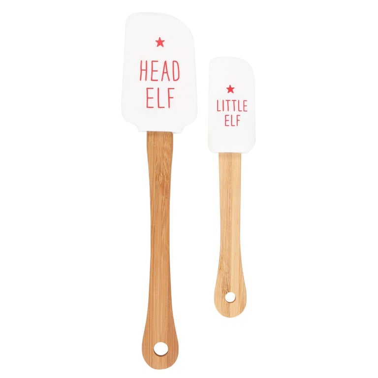 Head Elf Little Elf Silicone Spatula Set - Non-Scratch Kitchen Utensils for Holiday Baking and Cooking