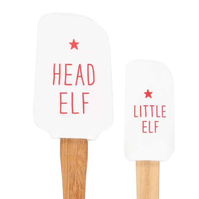 Head Elf Little Elf Silicone Spatula Set - Non-Scratch Kitchen Utensils for Holiday Baking and Cooking