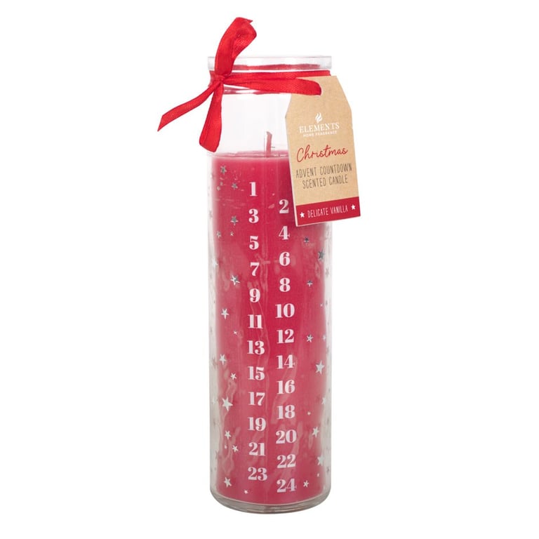 Vegan Paraffin Wax Advent Calendar Candle - 24 Day Vanilla Scented Home Decor Candle