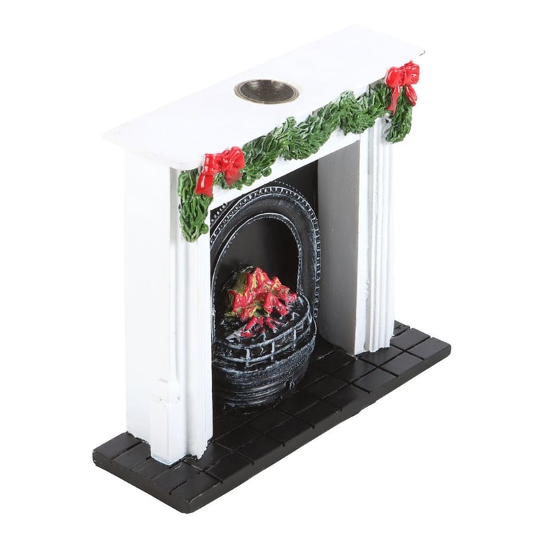 Christmas Fireplace Backflow Incense Burner with Smouldering Smoke Effects