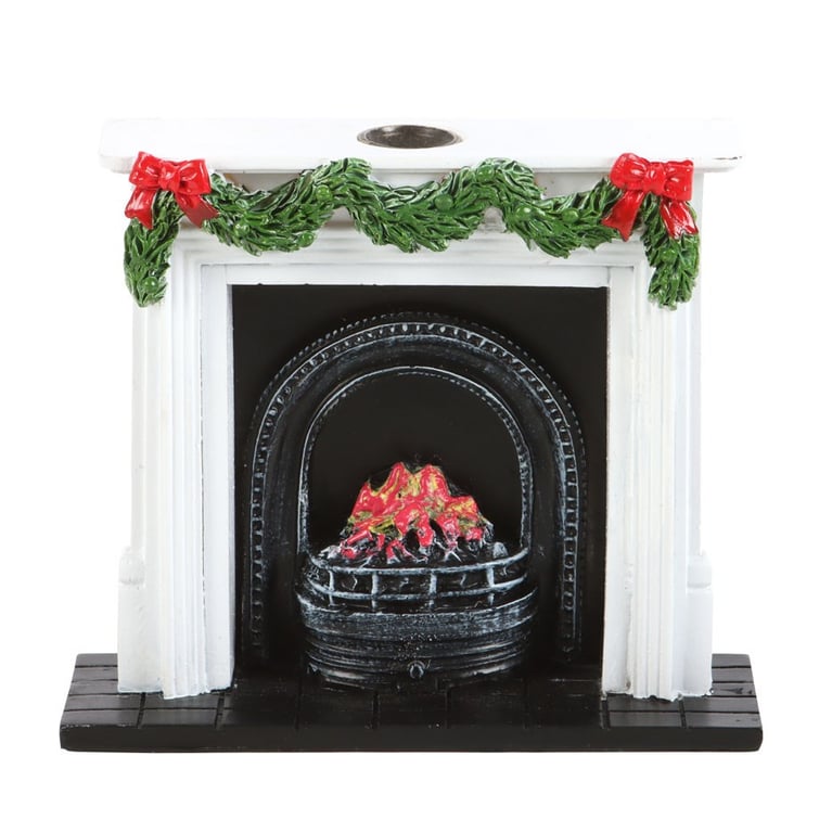 Christmas Fireplace Backflow Incense Burner with Smouldering Smoke Effects