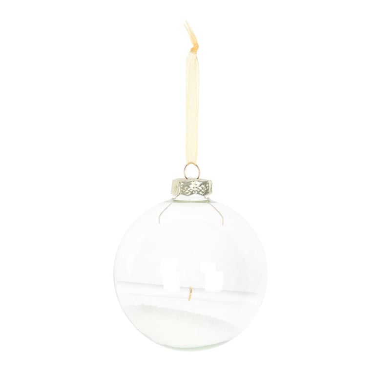Christmas Wish Hanging Glass Bauble - Personalized Snow-Filled Ornament for Your Christmas Tree