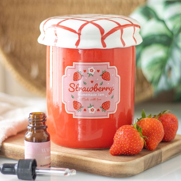 Vintage Jam Jar Oil Burner and Wax Warmer - Kitchen Decor Item with Fragrance Diffuser Capability
