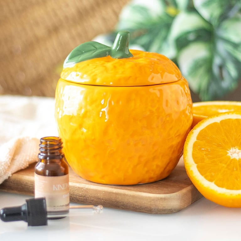 Orange Oil Burner - Citrus Fragrance Diffuser for Kitchen and Living Room Decoration