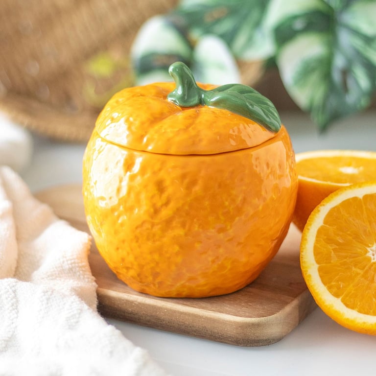 Orange Shaped Scented Candle Jar - 16 Hour Burn Time Home Fragrance